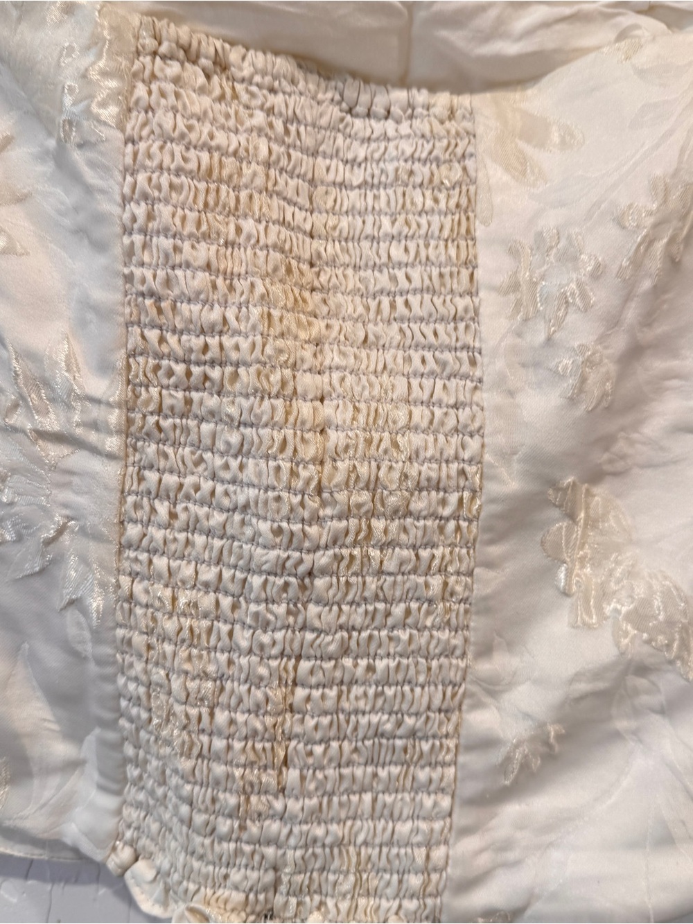 Reformation Giorgia Ivory brocade Tube Top Women’s 4 Smocked Back Quiet Luxury - Picture 4 of 6
